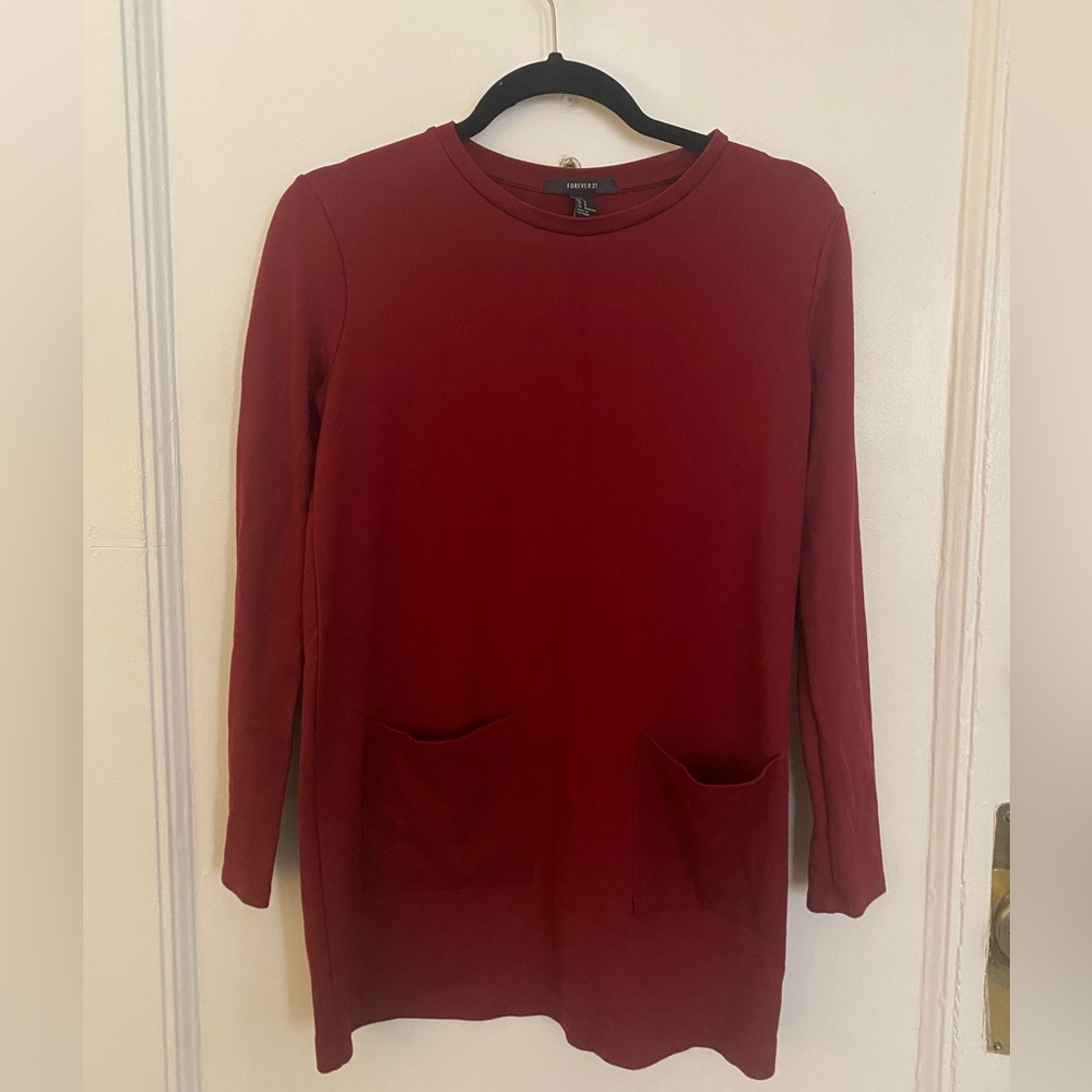 Red sweater dress